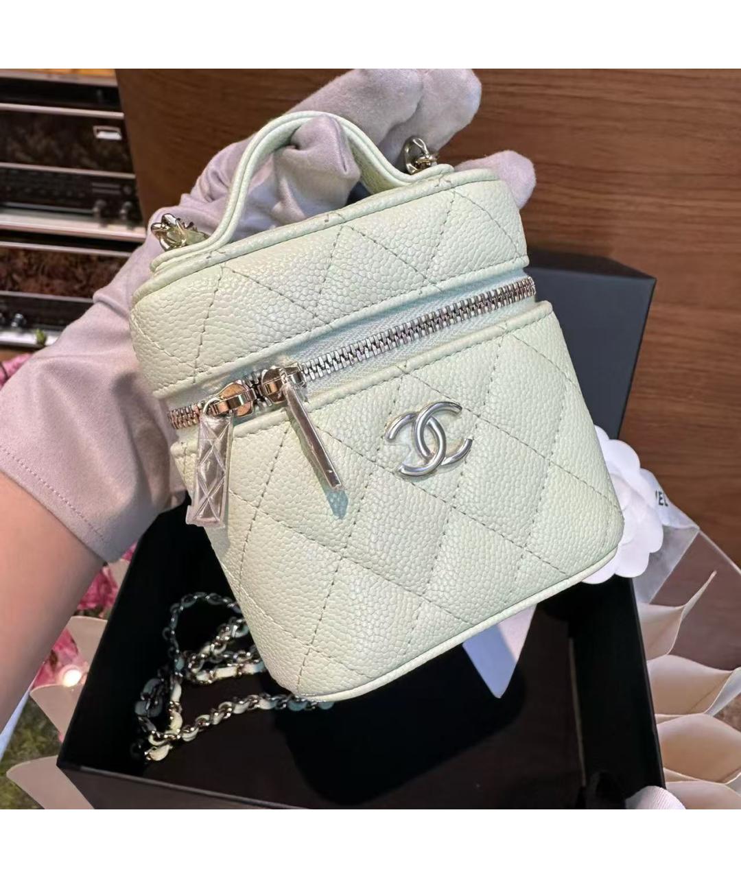 CHANEL Зеленая кожаная сумка через плечо, фото 5