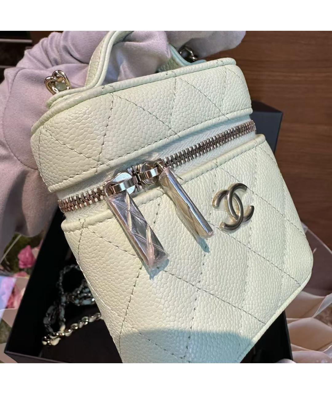 CHANEL Зеленая кожаная сумка через плечо, фото 6