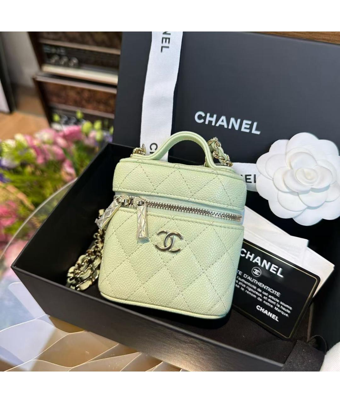 CHANEL Зеленая кожаная сумка через плечо, фото 2