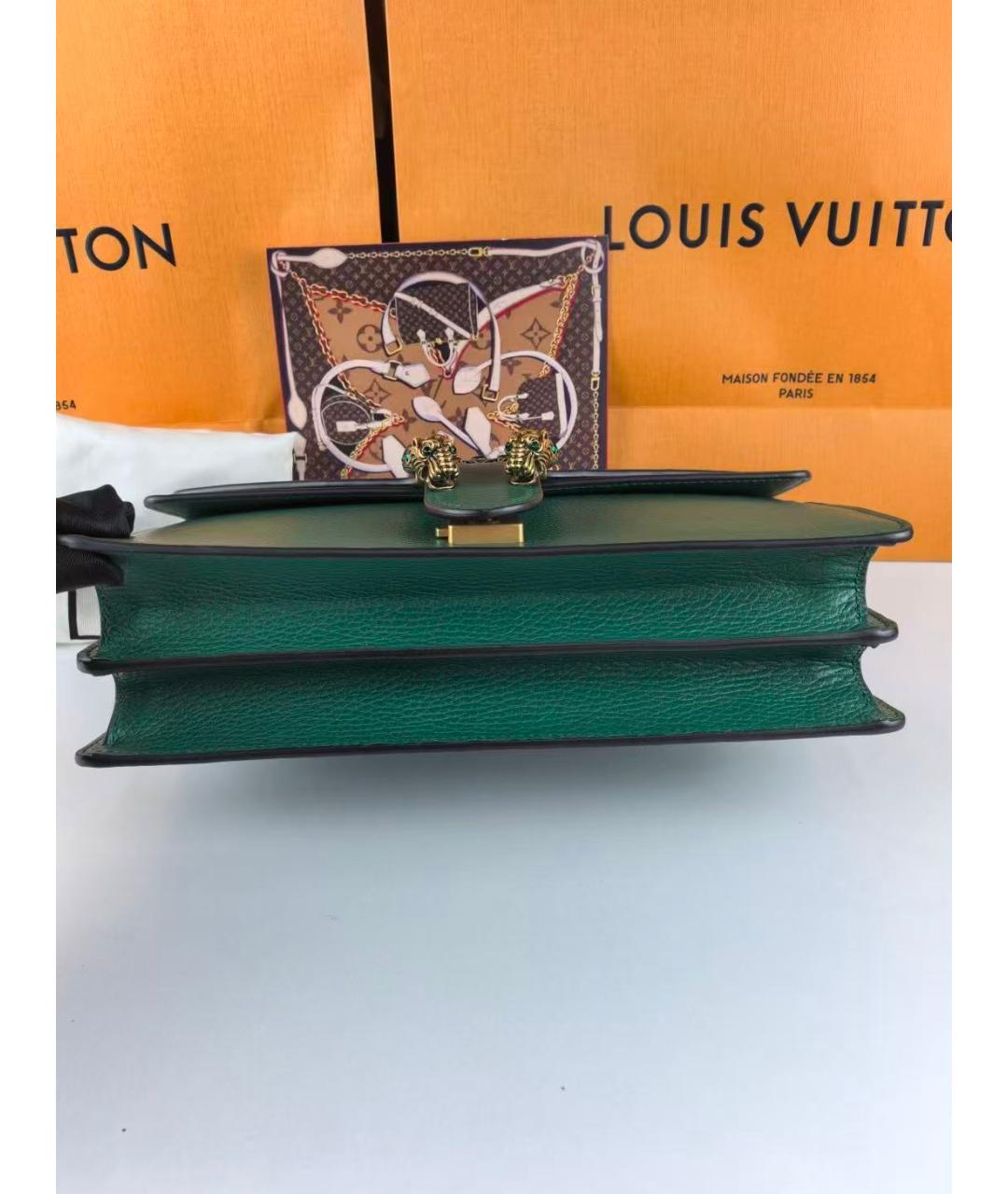 GUCCI Бирюзовая кожаная сумка через плечо, фото 5