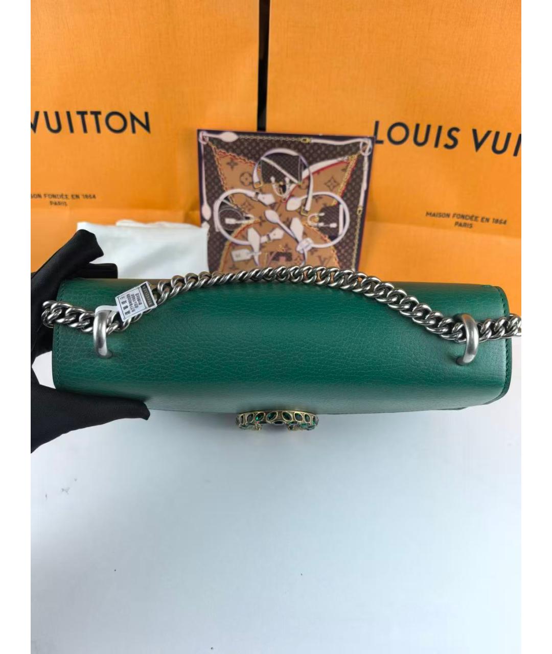 GUCCI Бирюзовая кожаная сумка через плечо, фото 3