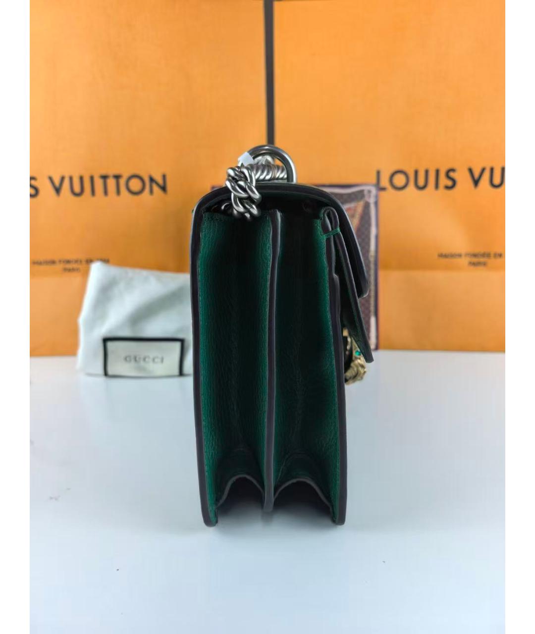 GUCCI Бирюзовая кожаная сумка через плечо, фото 4