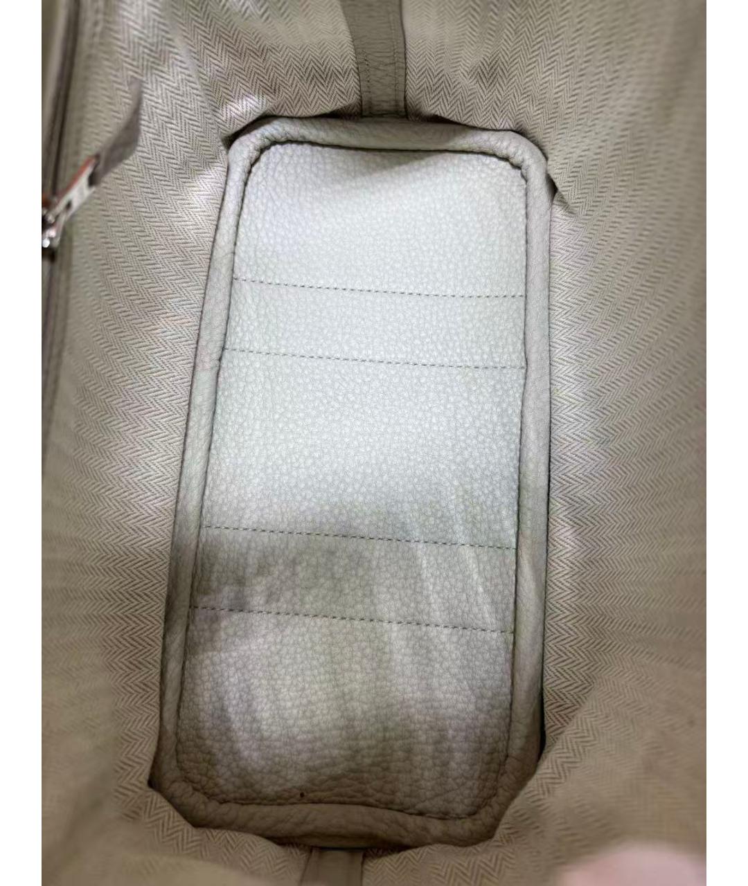 HERMES Белая кожаная сумка с короткими ручками, фото 8