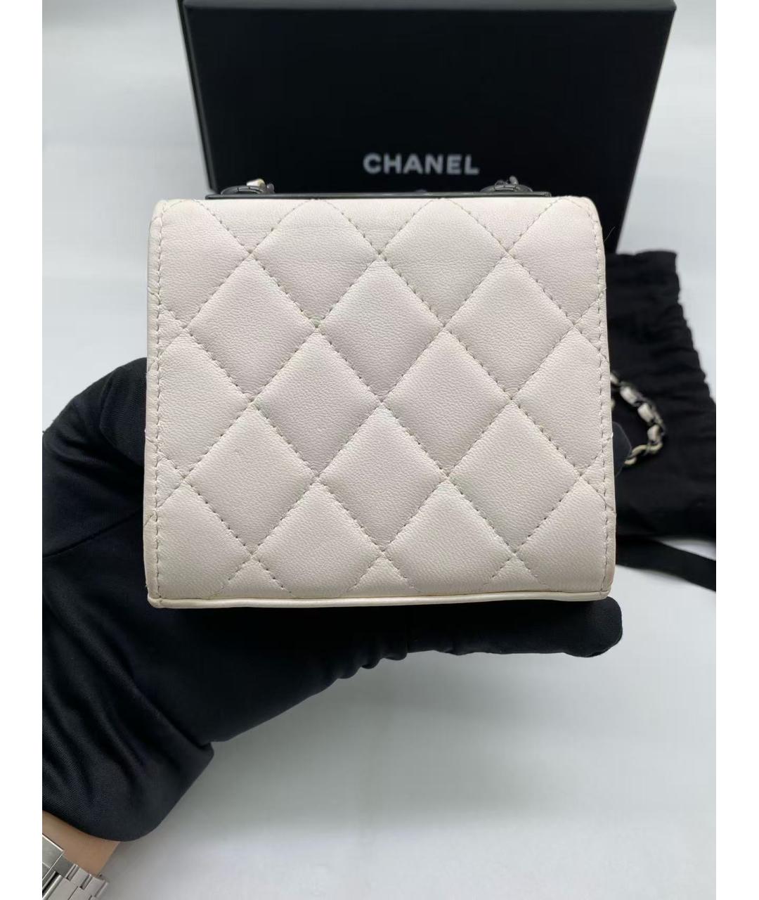 CHANEL Белая кожаная сумка через плечо, фото 5