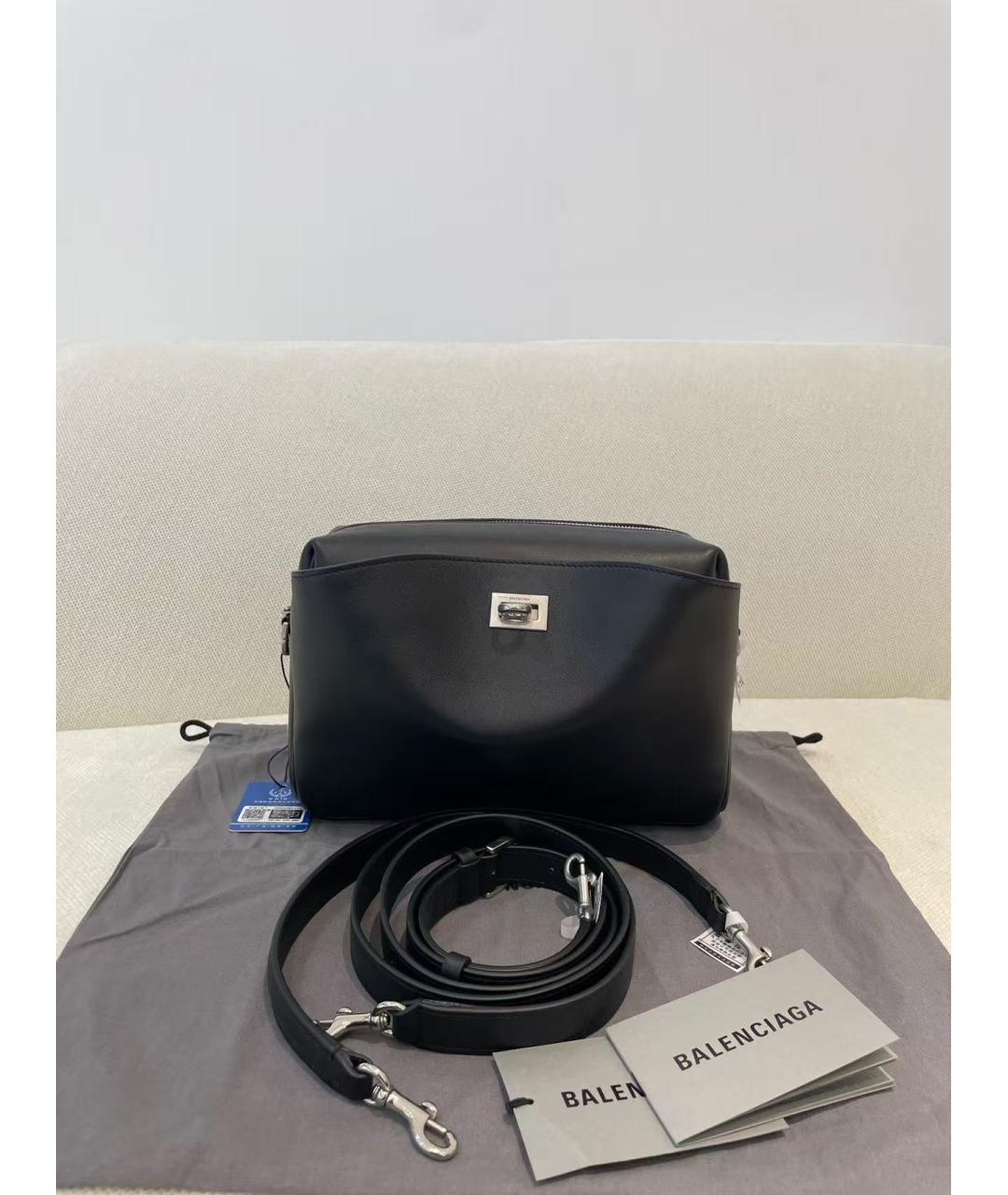 BALENCIAGA Черная кожаная сумка через плечо, фото 3