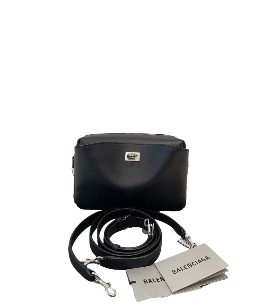BALENCIAGA Черная кожаная сумка через плечо, фото 2