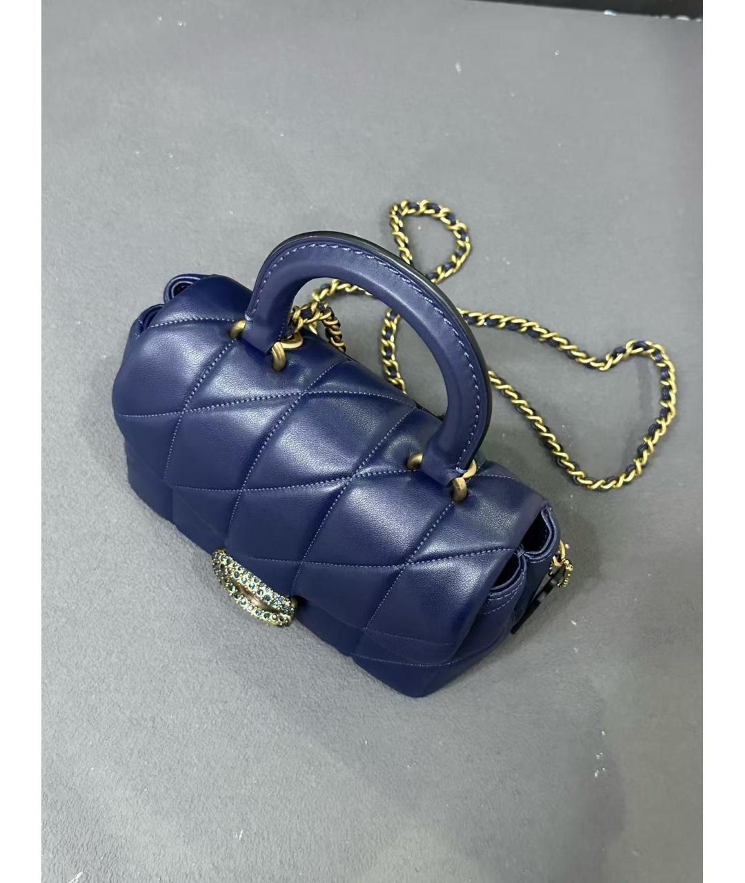 COACH Голубая кожаная сумка через плечо, фото 6