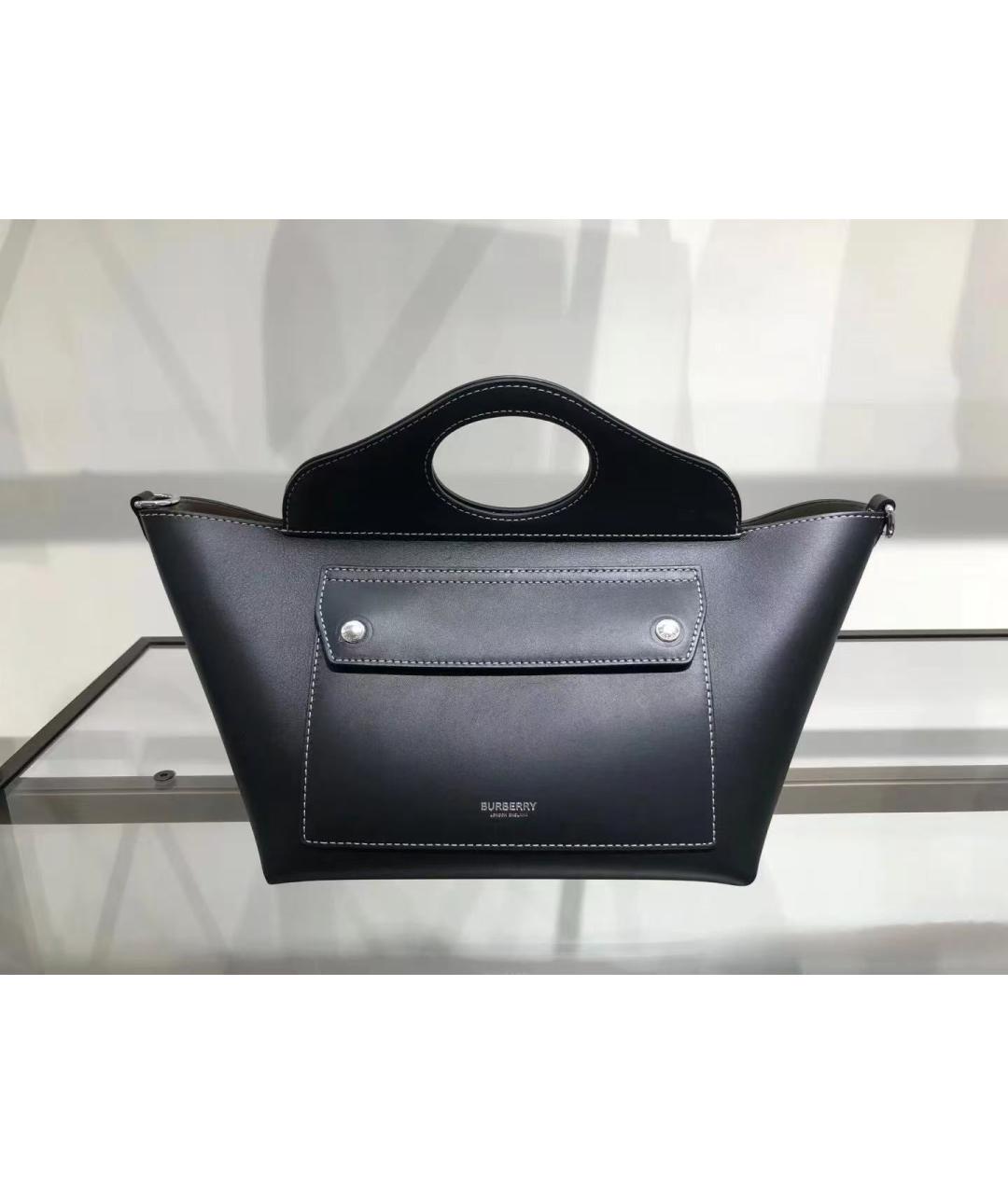 BURBERRY Черная кожаная сумка через плечо, фото 2