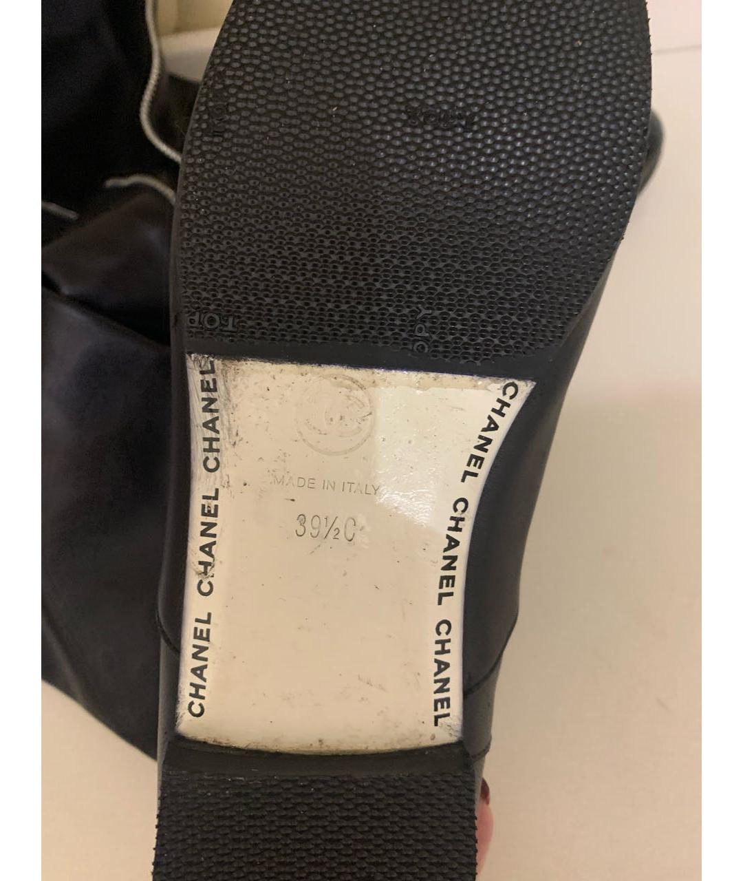 CHANEL Черные кожаные сапоги, фото 7