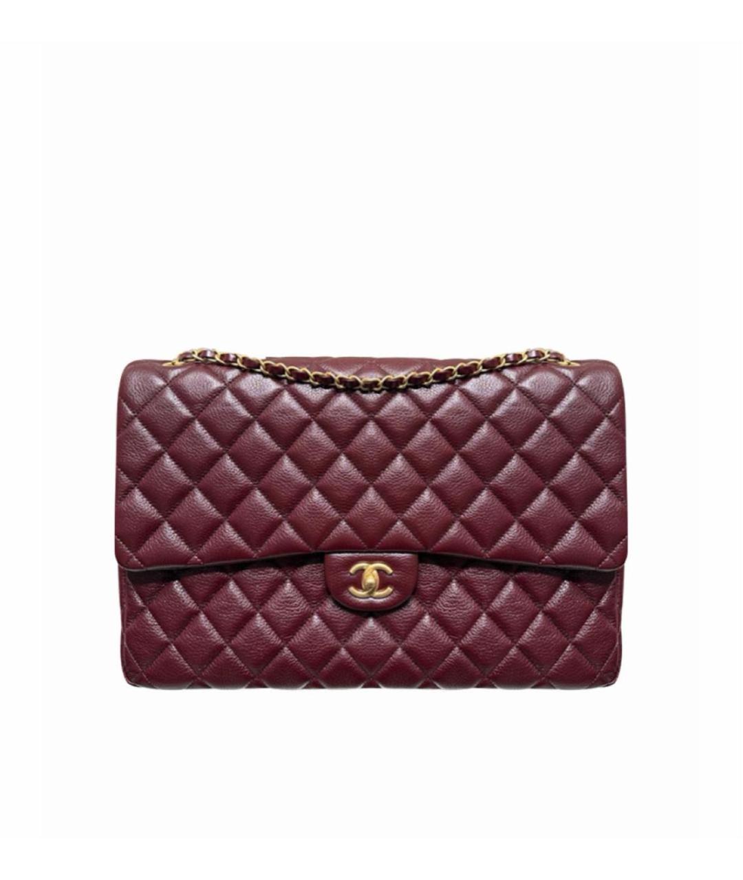 CHANEL Бордовая кожаная сумка через плечо, фото 5