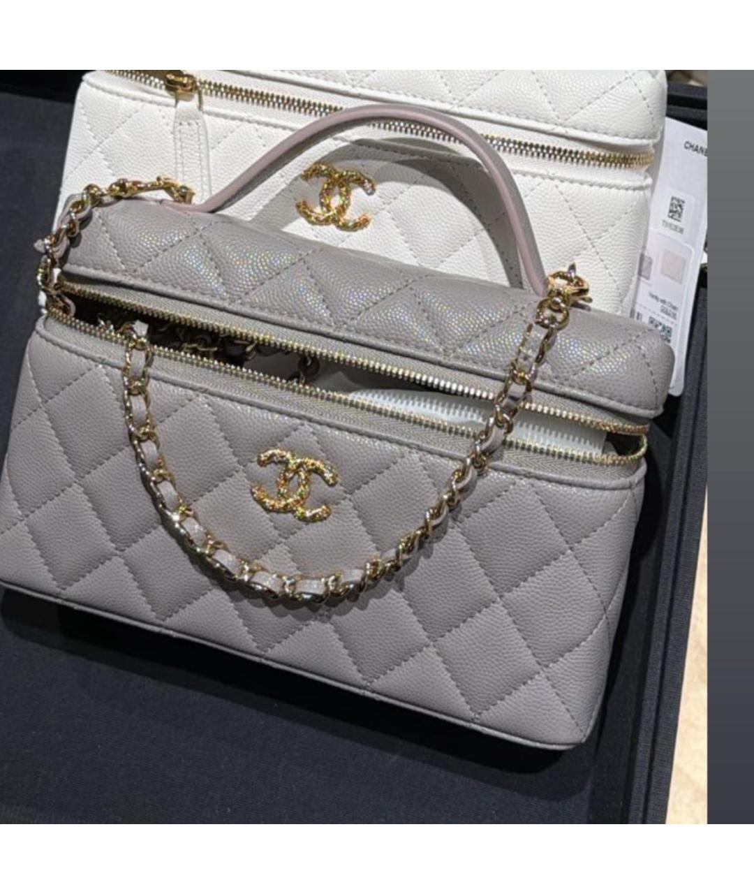 CHANEL Серая кожаная сумка через плечо, фото 2