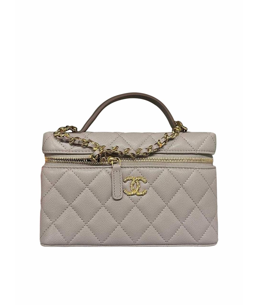CHANEL Серая кожаная сумка через плечо, фото 1