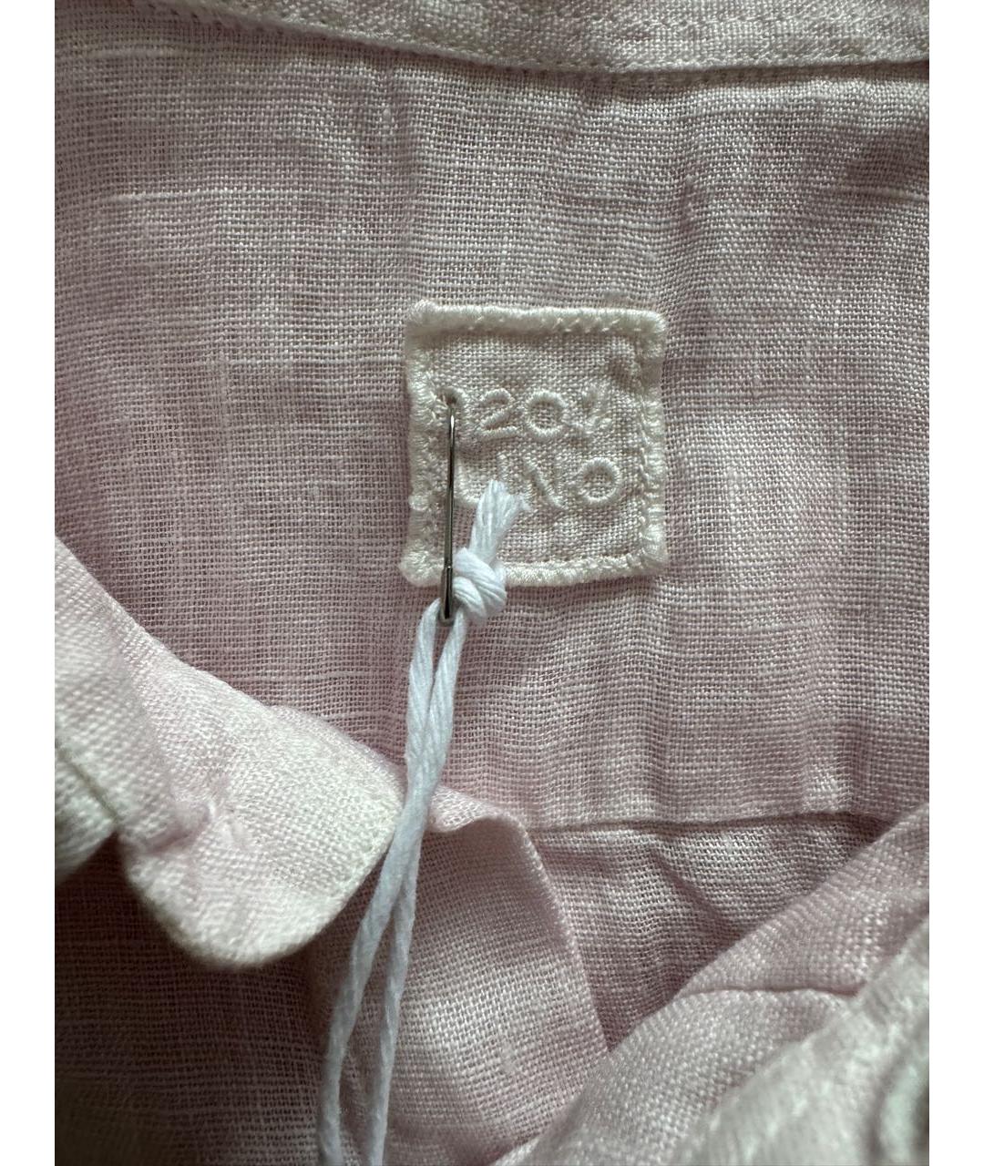 120% LINO Розовая льняная кэжуал рубашка, фото 3