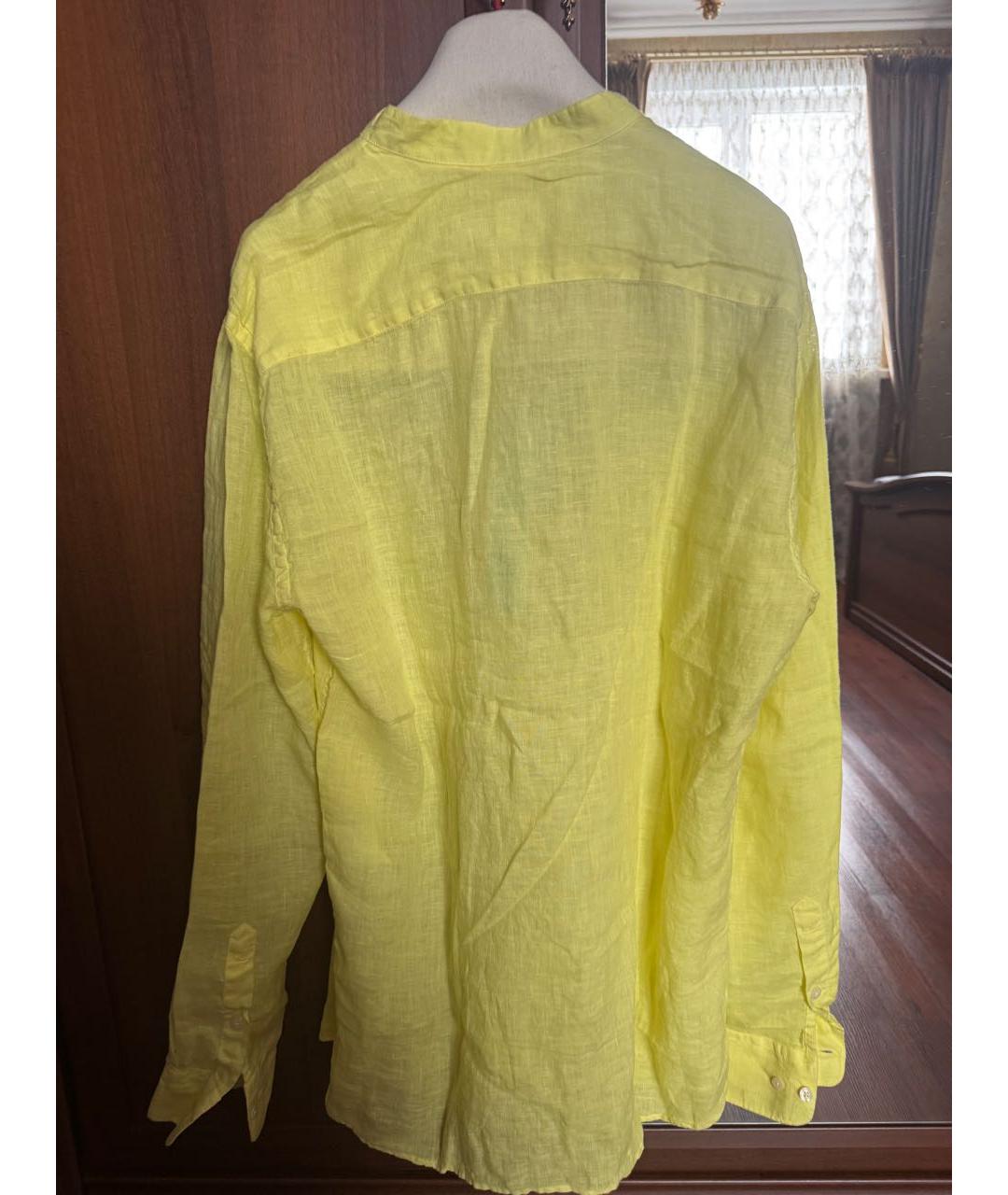 120% LINO Желтая льняная кэжуал рубашка, фото 2