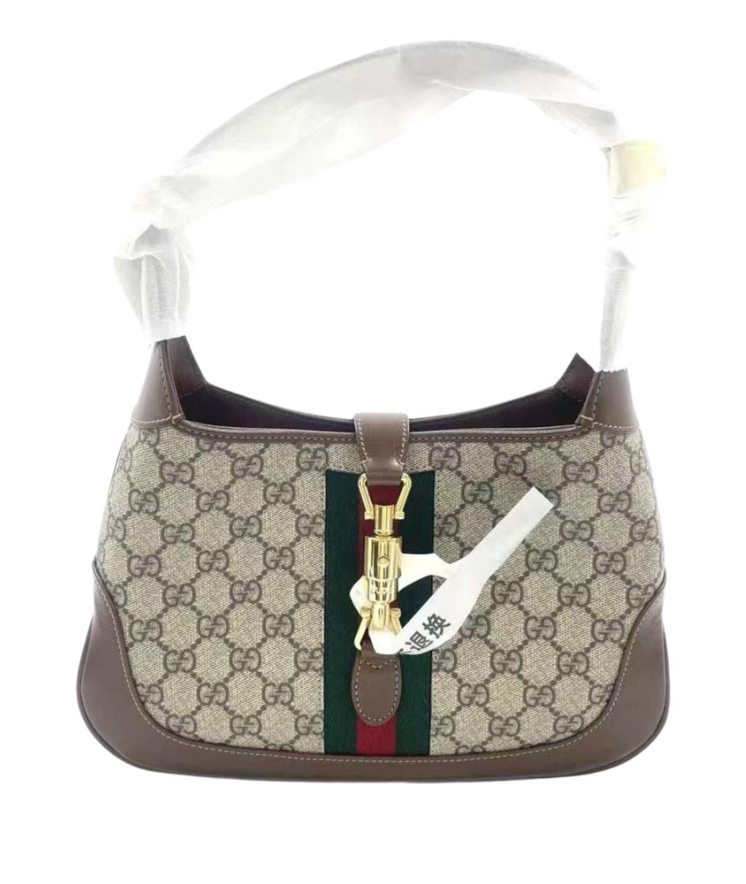 GUCCI Коричневая кожаная сумка через плечо, фото 1