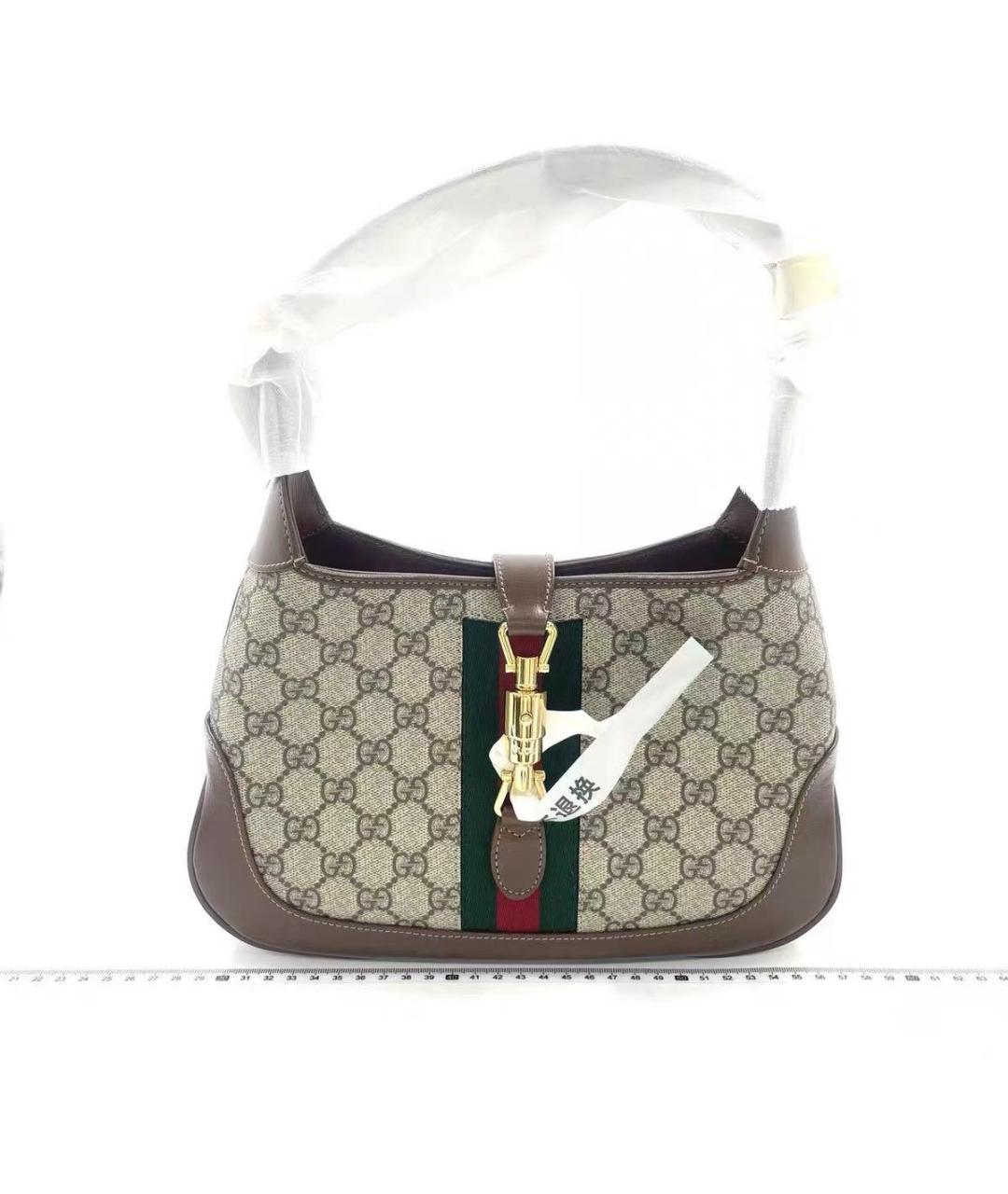 GUCCI Коричневая кожаная сумка через плечо, фото 9