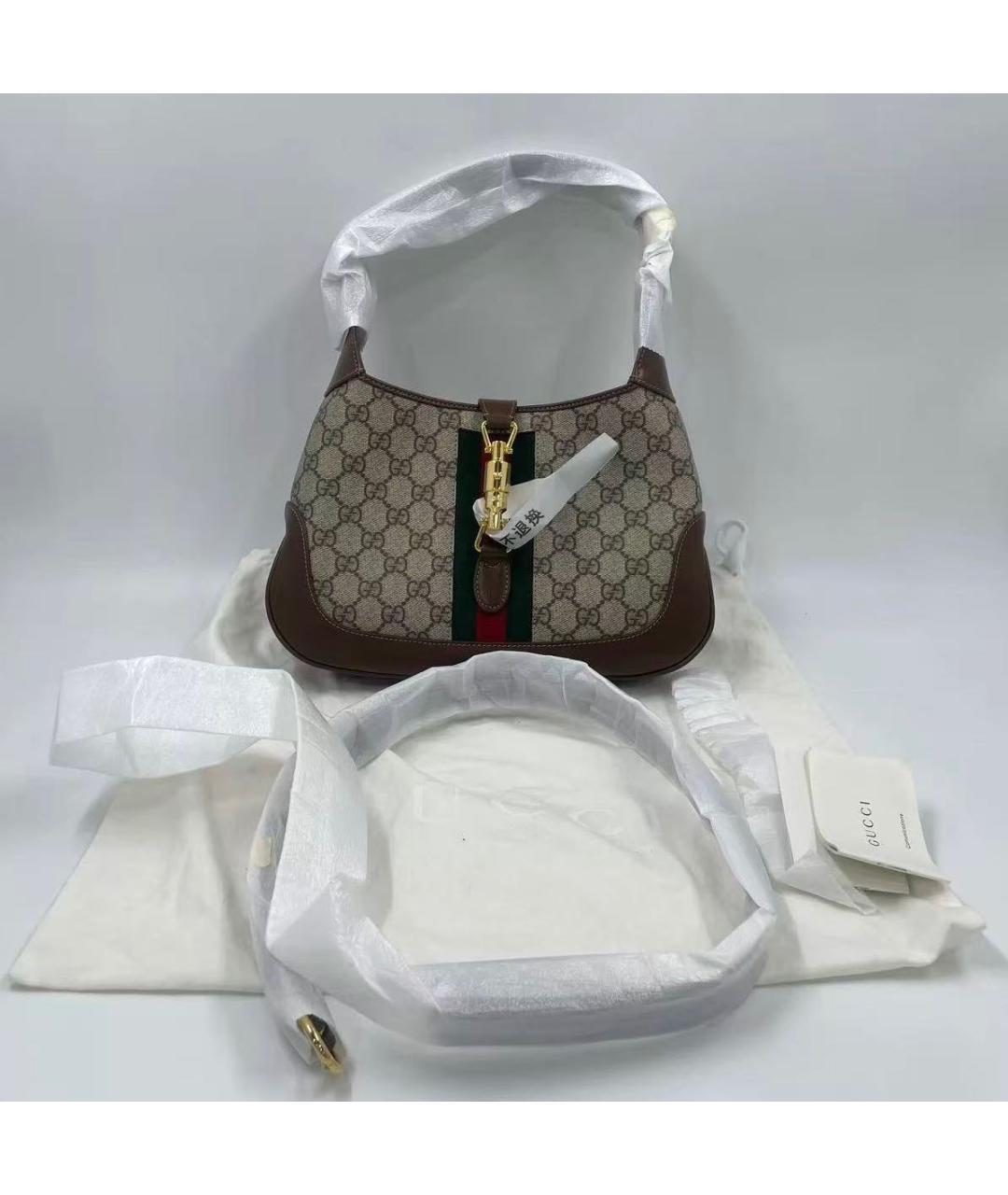 GUCCI Коричневая кожаная сумка через плечо, фото 8