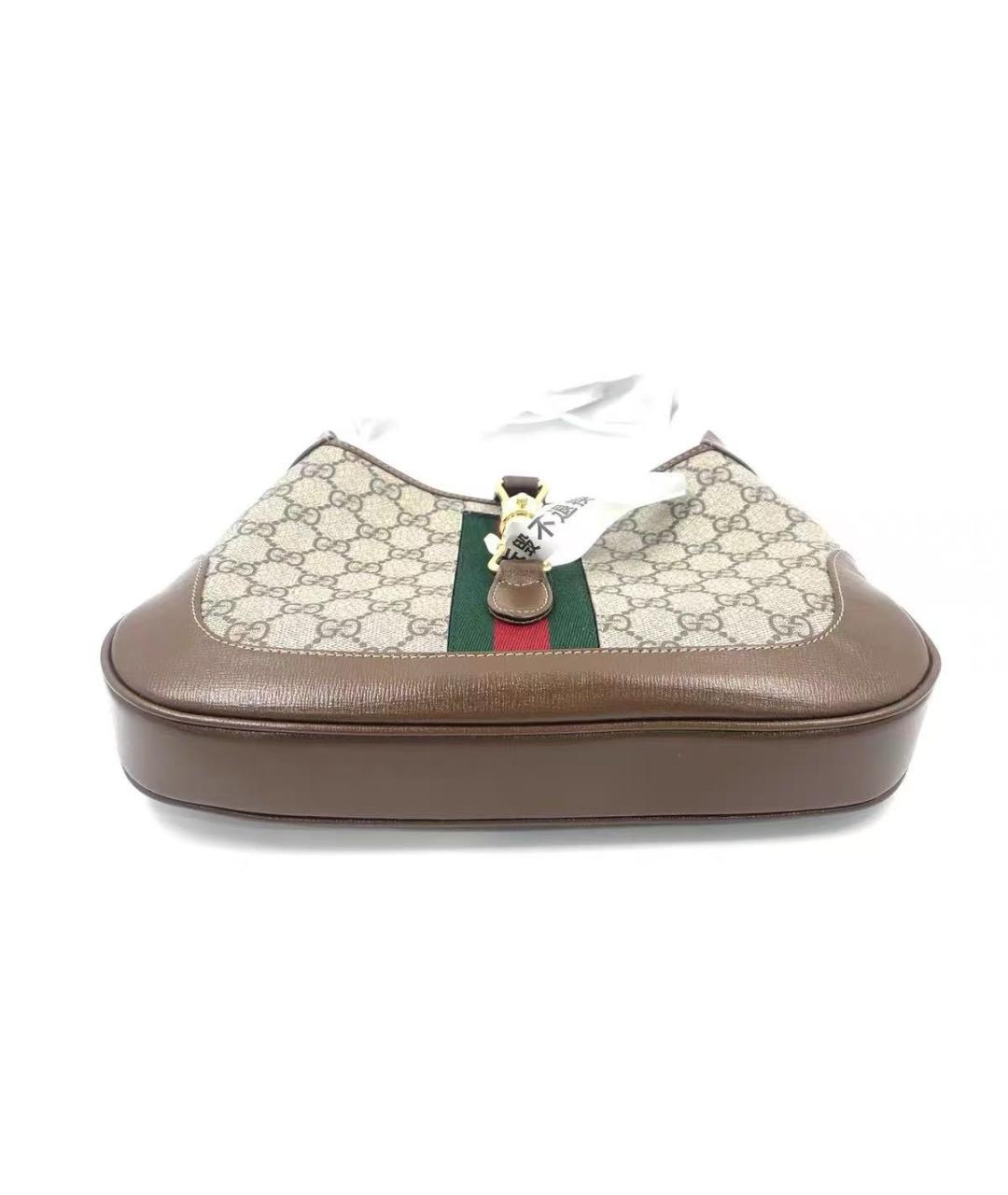 GUCCI Коричневая кожаная сумка через плечо, фото 4