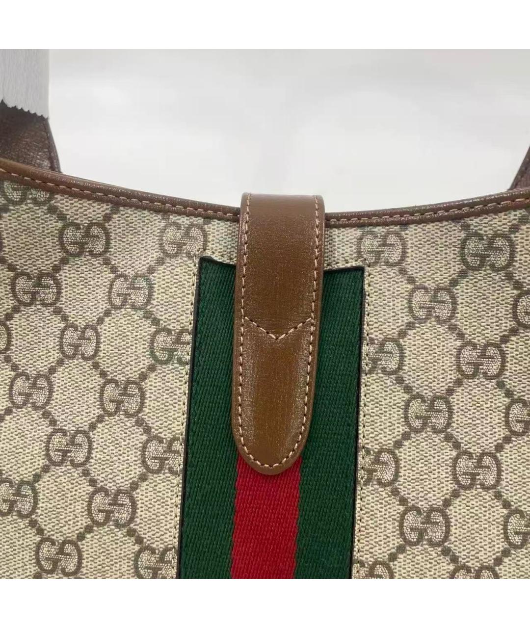 GUCCI Коричневая кожаная сумка через плечо, фото 7