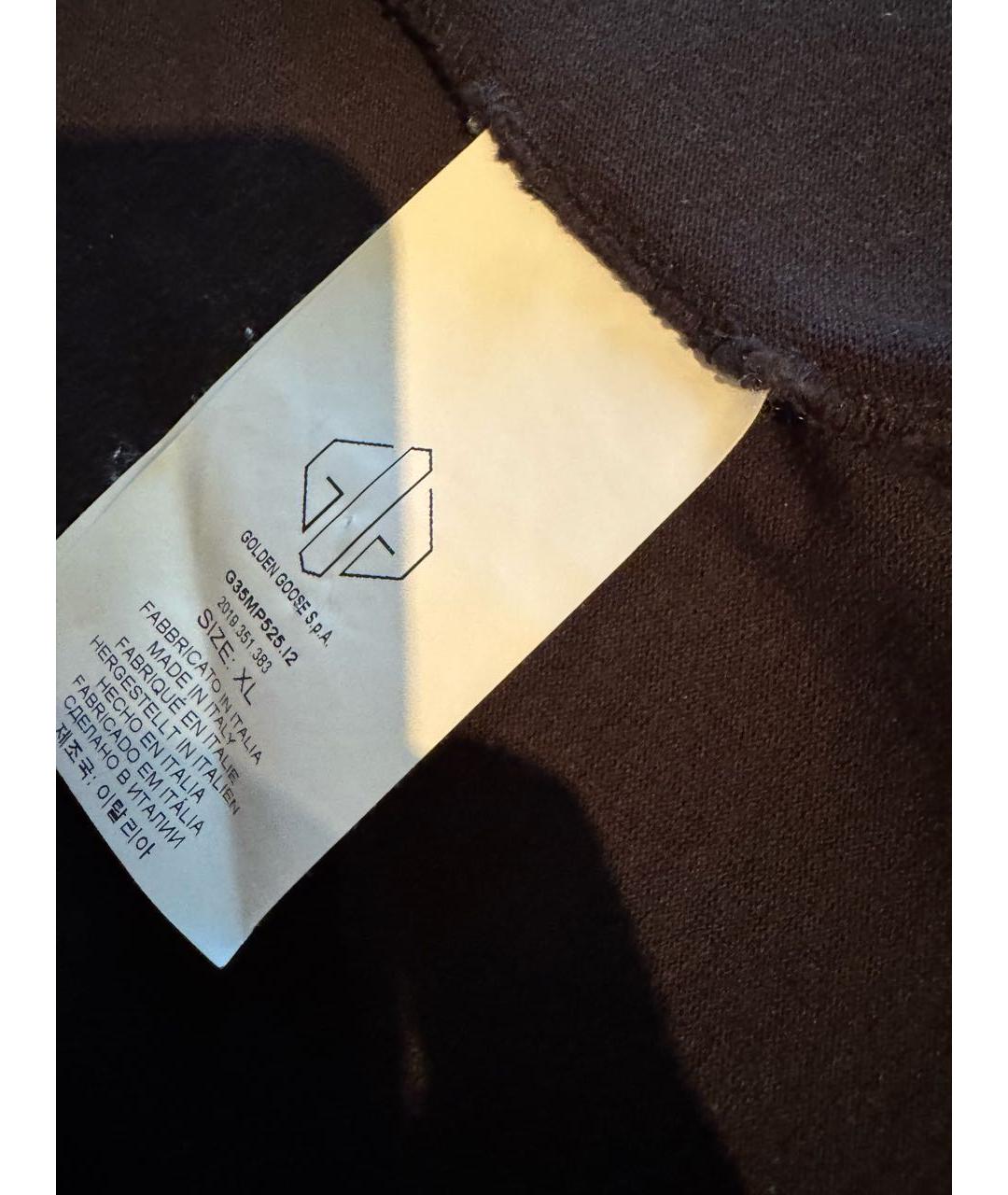 GOLDEN GOOSE DELUXE BRAND Черная хлопковая футболка, фото 5