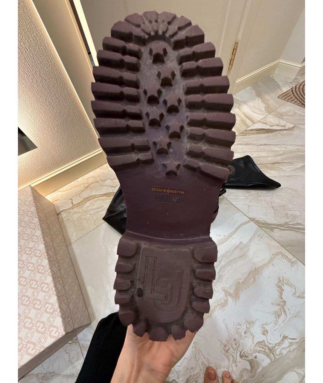 LIU JO Черные ботфорты из искусственной кожи, фото 6