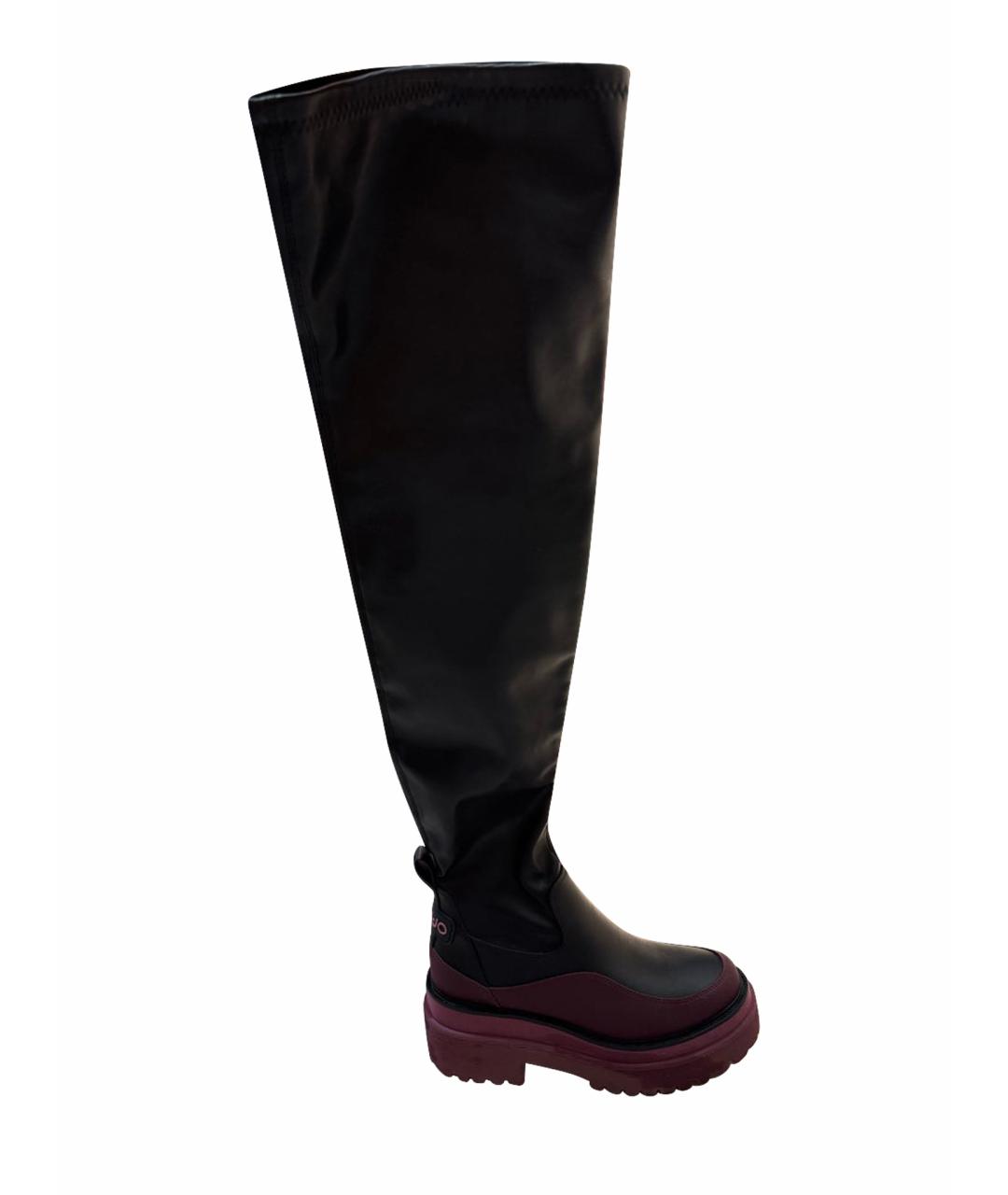 LIU JO Черные ботфорты из искусственной кожи, фото 1