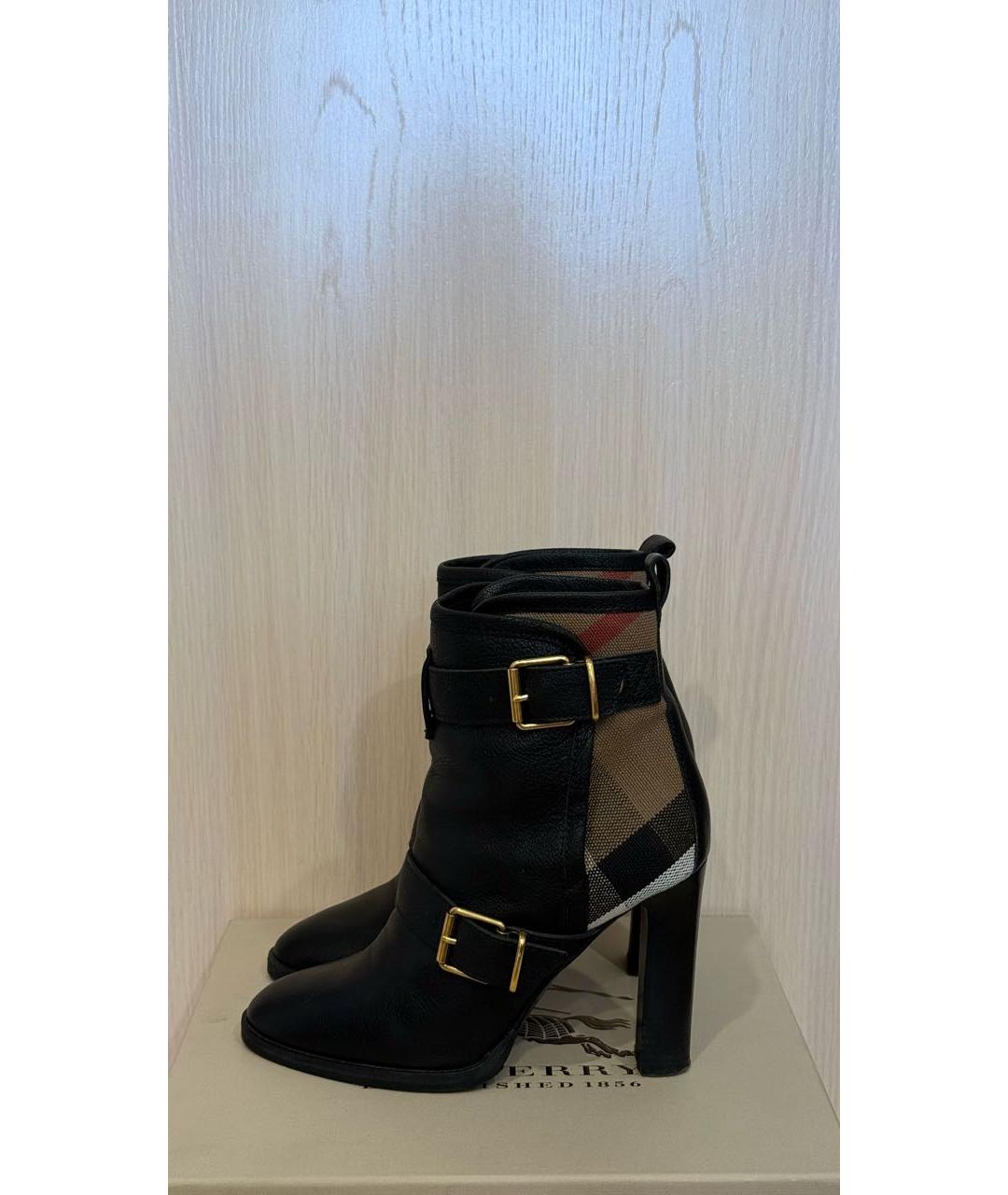 BURBERRY Черные кожаные ботинки, фото 5