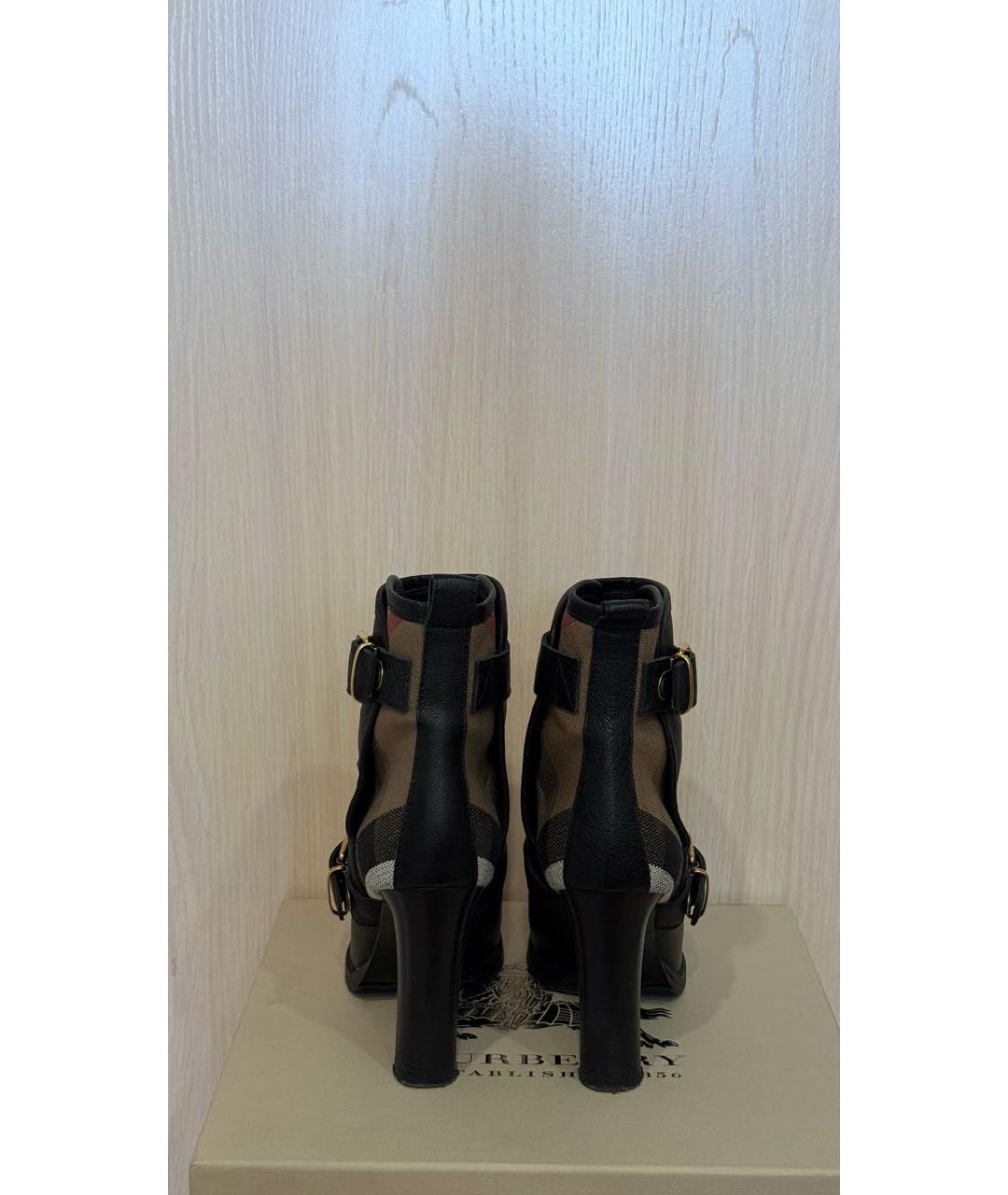 BURBERRY Черные кожаные ботинки, фото 4