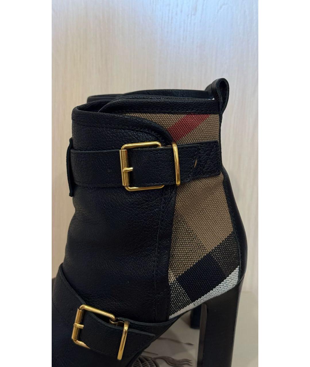 BURBERRY Черные кожаные ботинки, фото 6