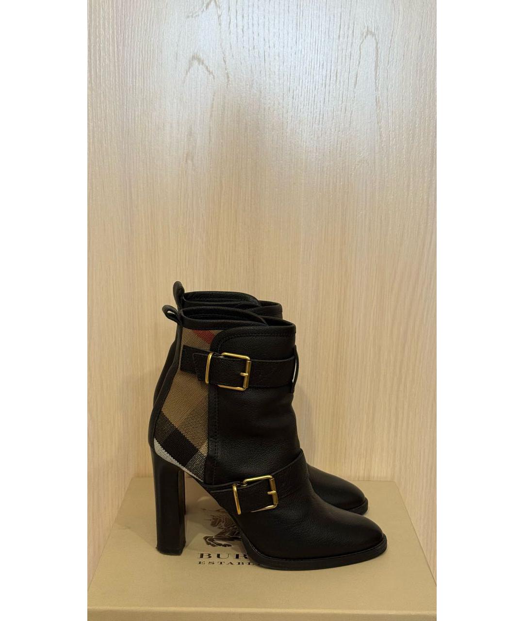 BURBERRY Черные кожаные ботинки, фото 9