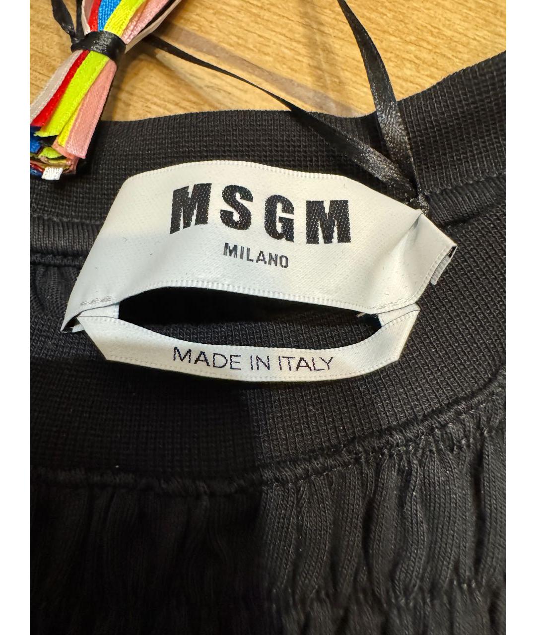 MSGM Черная хлопковая футболка, фото 2