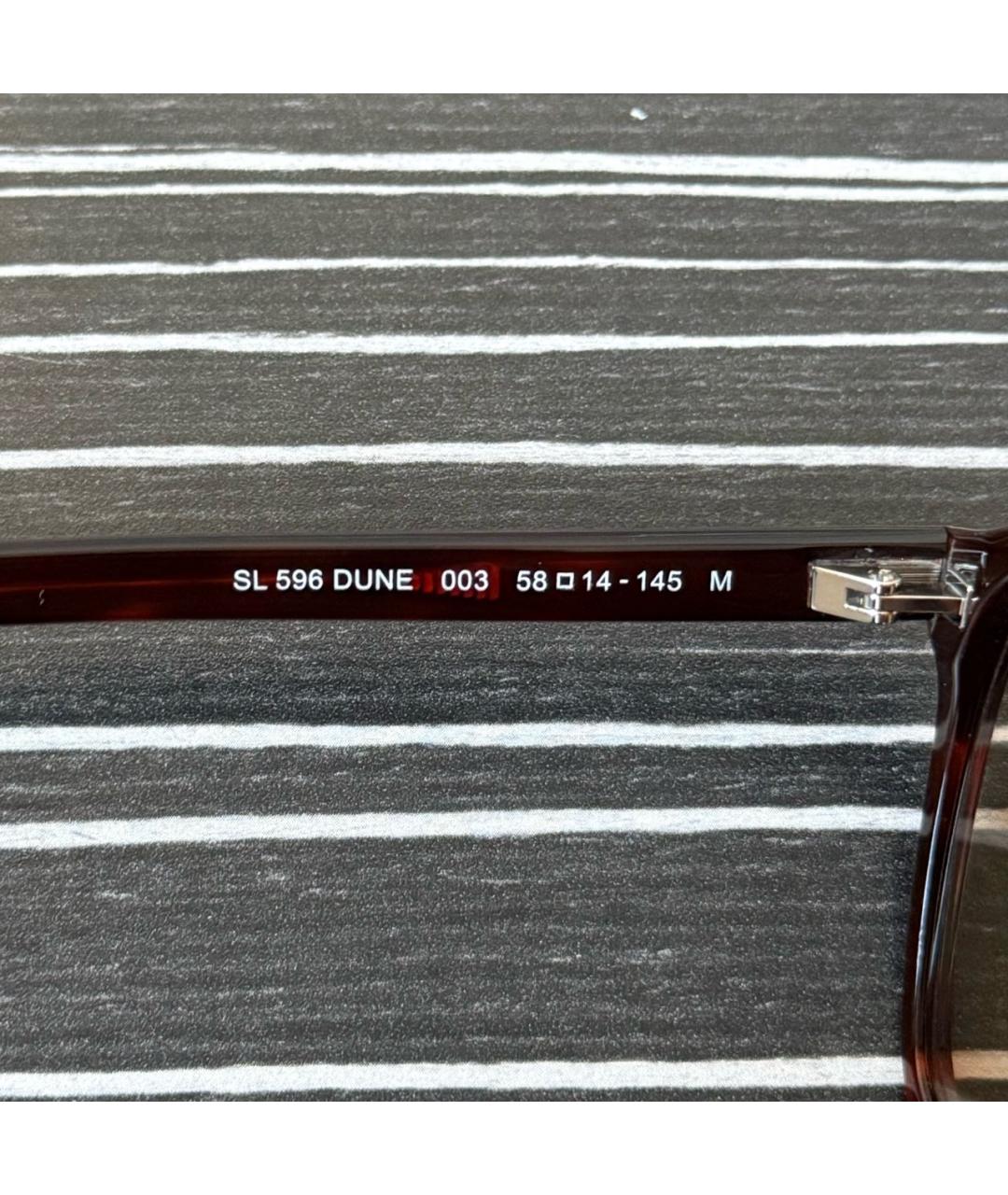 SAINT LAURENT Коричневые пластиковые солнцезащитные очки, фото 3