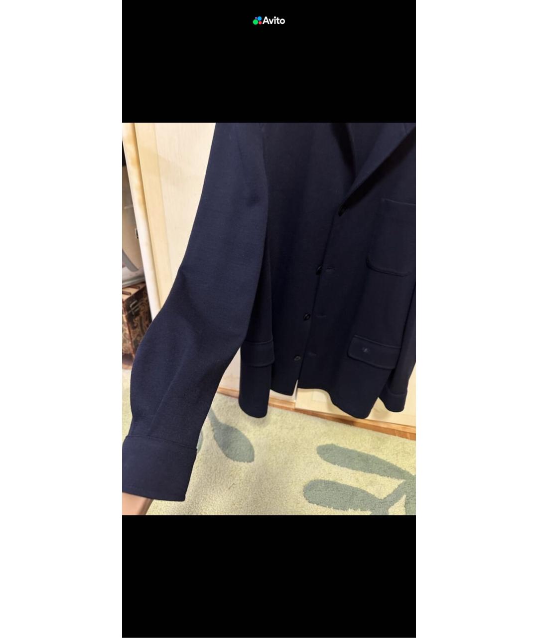 BURBERRY Темно-синий шерстяной пиджак, фото 3