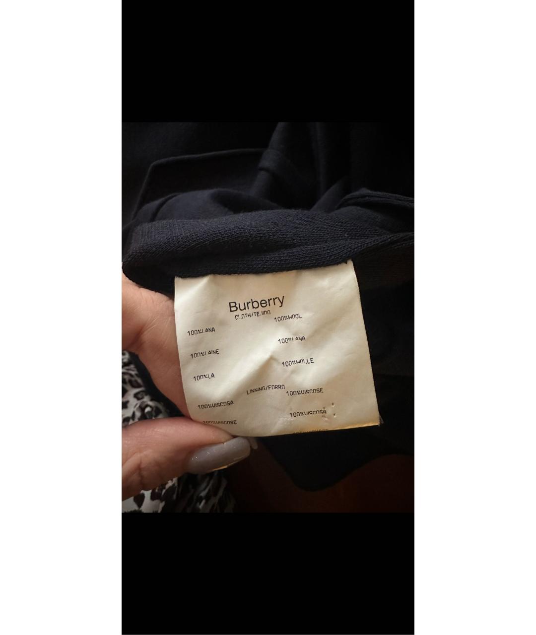 BURBERRY Темно-синий шерстяной пиджак, фото 5