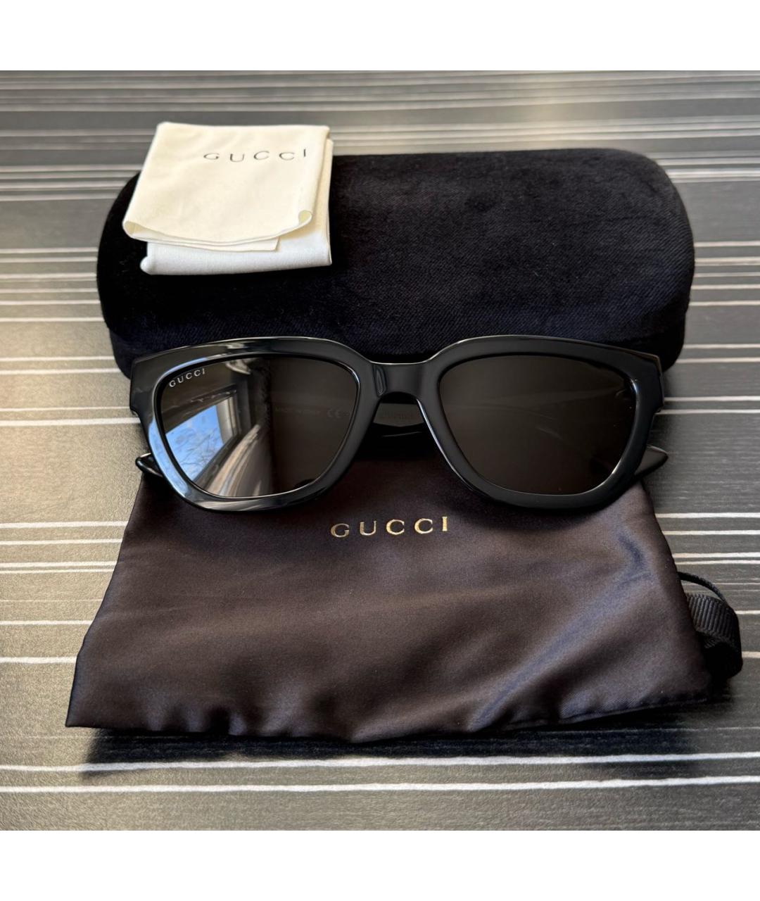 GUCCI Черные пластиковые солнцезащитные очки, фото 6