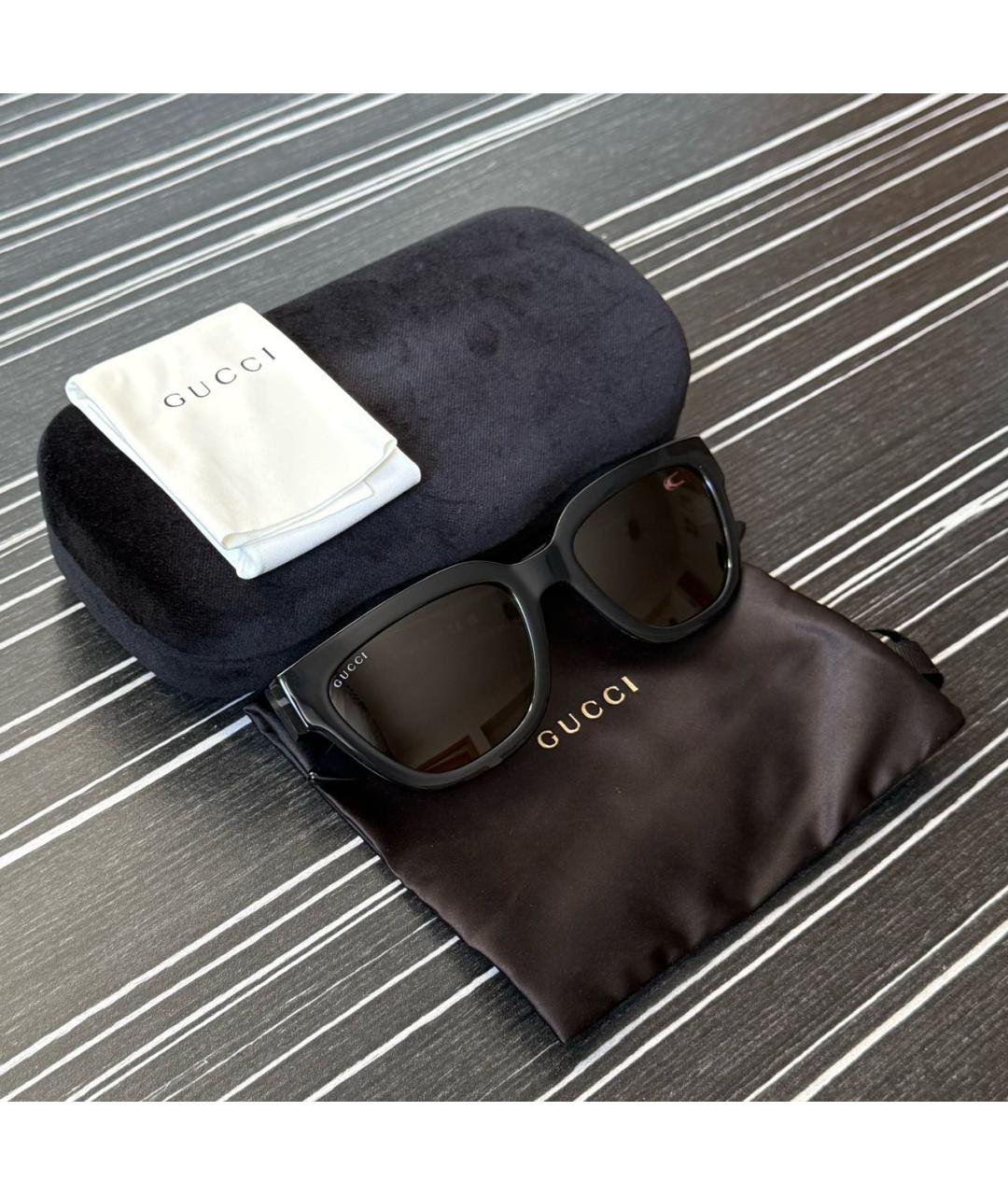 GUCCI Черные пластиковые солнцезащитные очки, фото 7