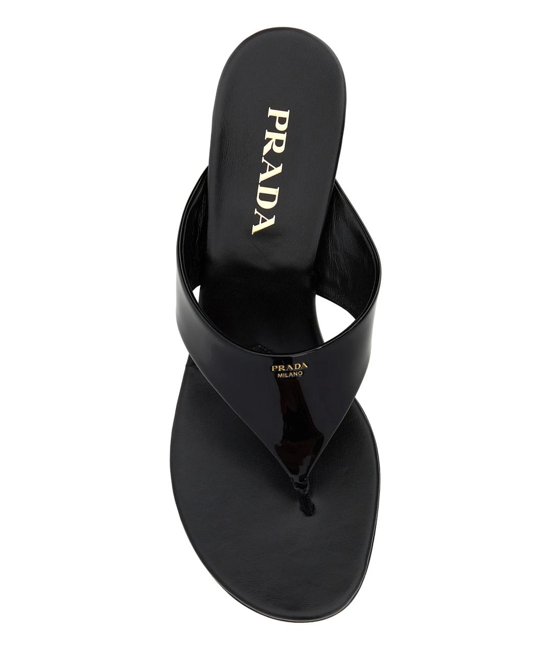 PRADA Черные мюли из лакированной кожи, фото 4