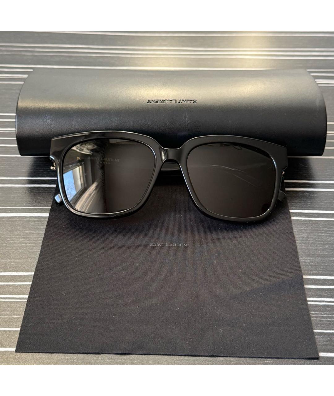SAINT LAURENT Черные пластиковые солнцезащитные очки, фото 5