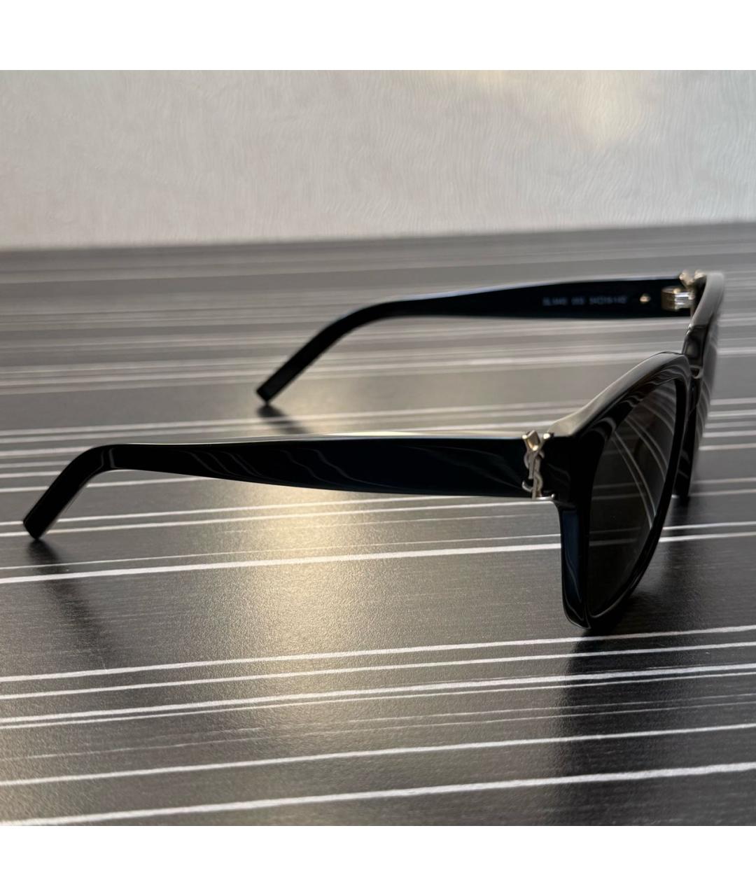 SAINT LAURENT Черные пластиковые солнцезащитные очки, фото 2
