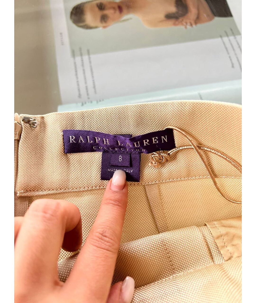 RALPH LAUREN Бежевые прямые брюки, фото 3