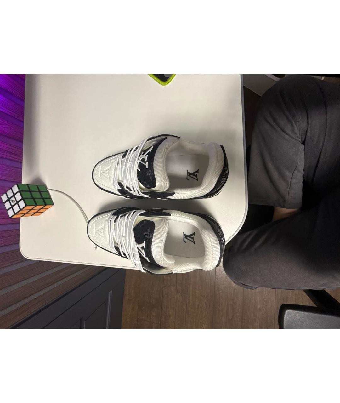 LOUIS VUITTON Белые кожаные кеды, фото 3