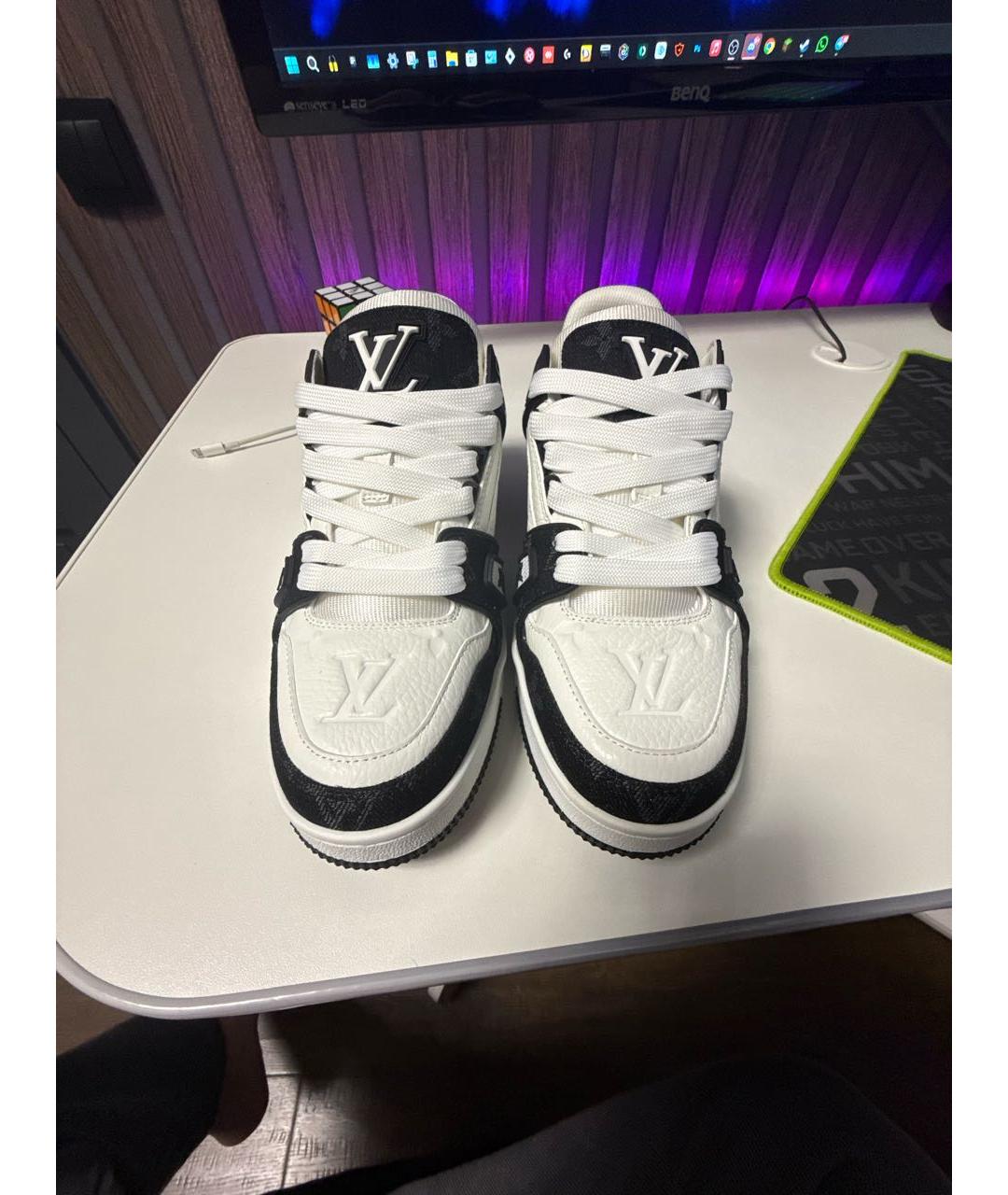 LOUIS VUITTON Белые кожаные кеды, фото 2