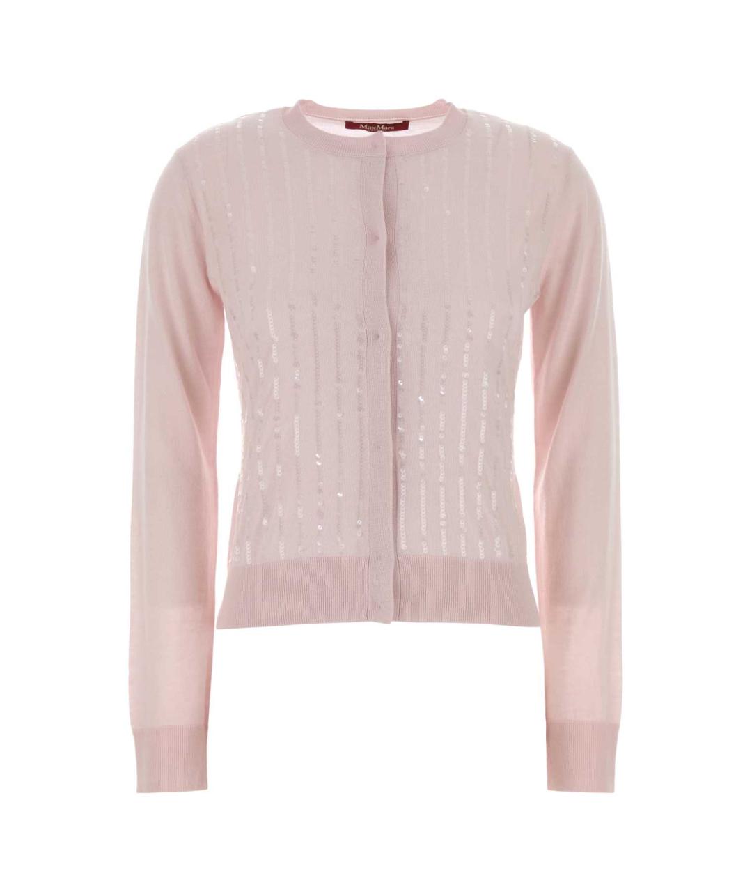 MAX MARA STUDIO Розовый шерстяной кардиган, фото 1