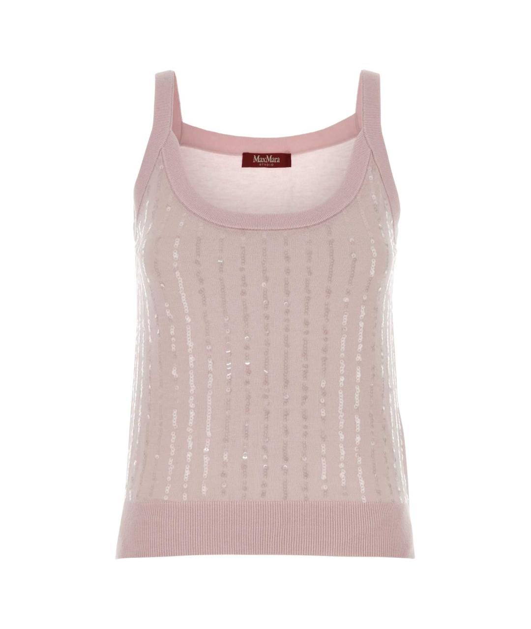 MAX MARA STUDIO Розовая шелковая майка, фото 1