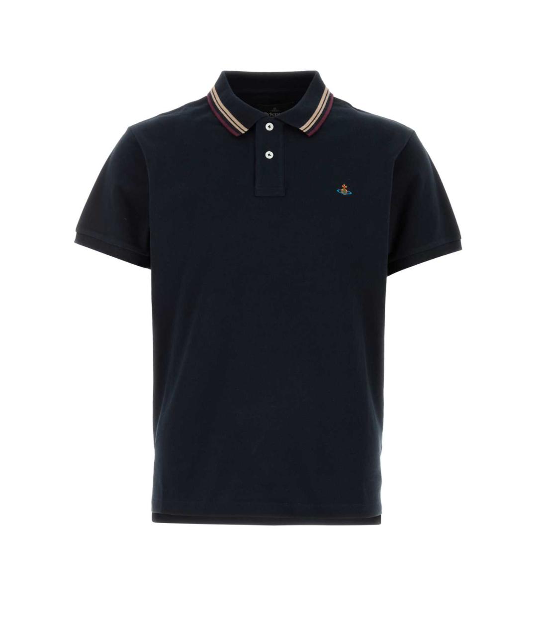 VIVIENNE WESTWOOD Синее хлопковое поло с коротким рукавом, фото 1