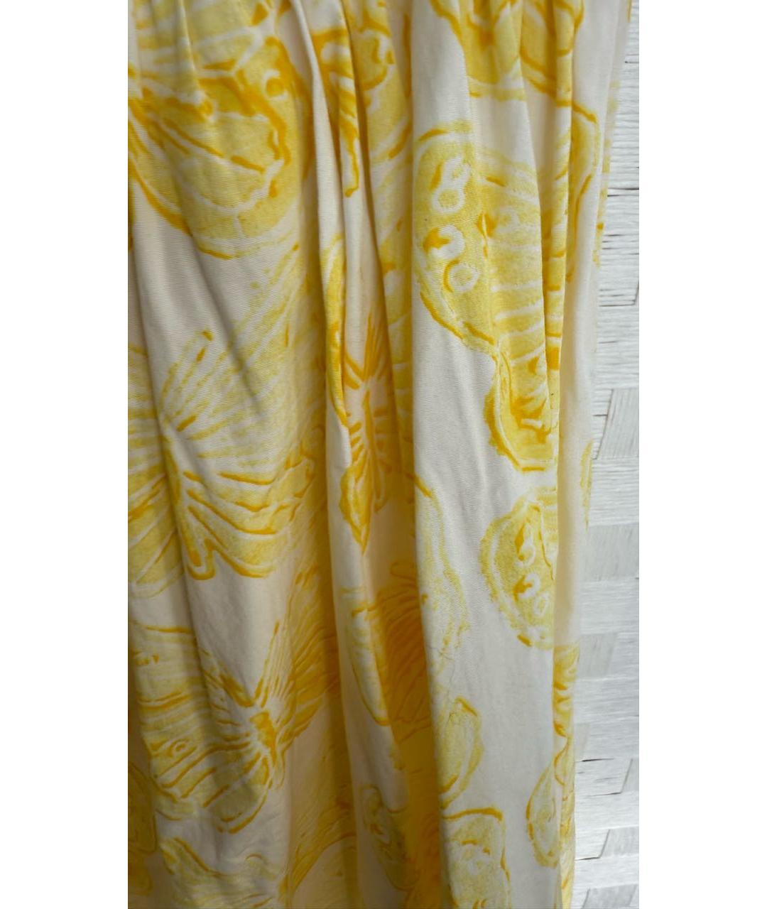 RED VALENTINO Желтая хлопковая юбка миди, фото 3