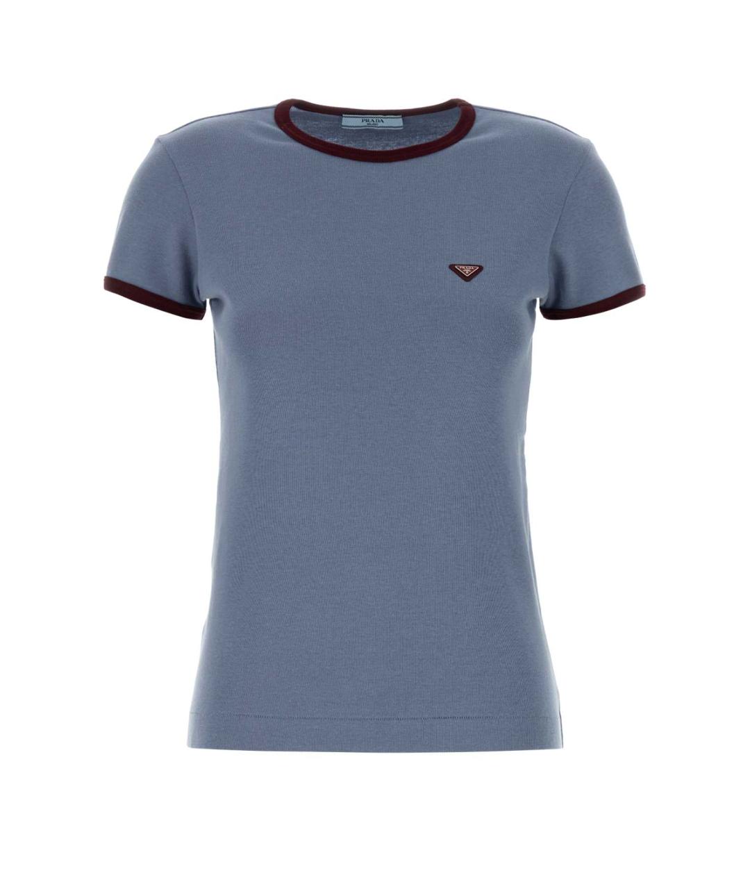 PRADA Голубая хлопковая футболка, фото 1