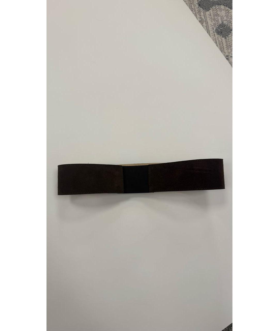 ELISABETTA FRANCHI Коричневый замшевый ремень, фото 2