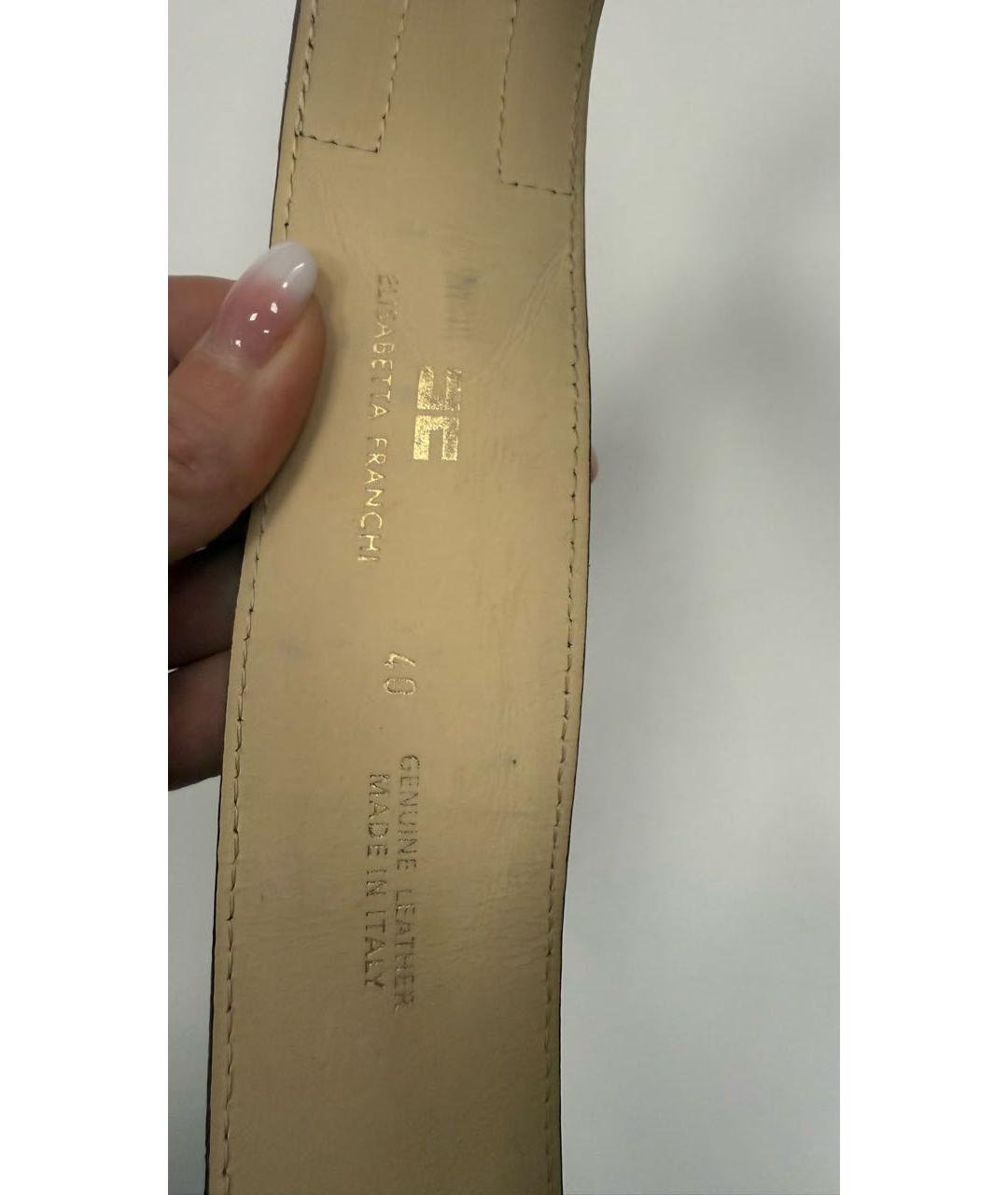 ELISABETTA FRANCHI Коричневый замшевый ремень, фото 4