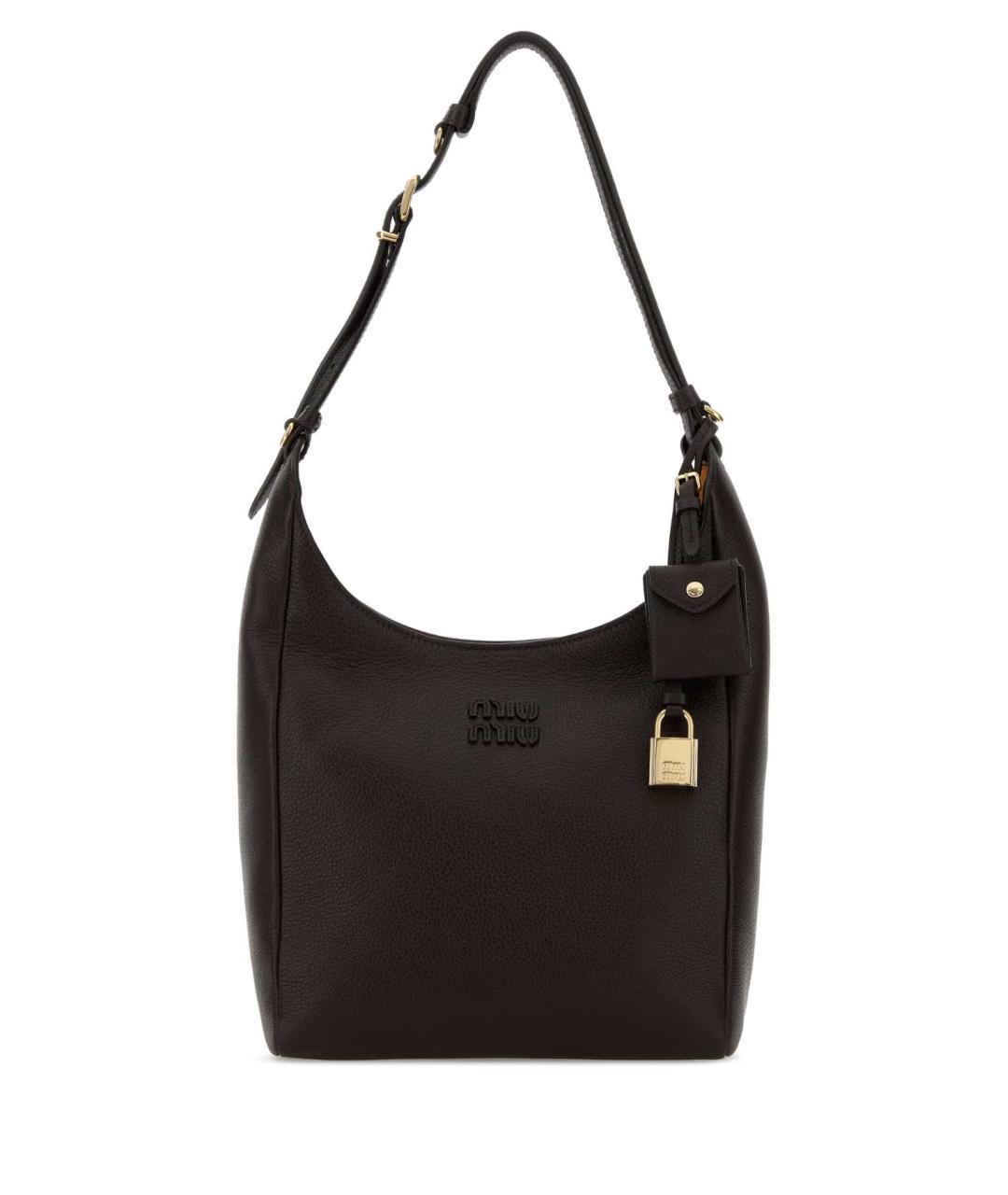 MIU MIU Коричневая кожаная сумка через плечо, фото 1